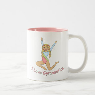 Caneca De Café Em Dois Tons Adoro a loira da ginástica