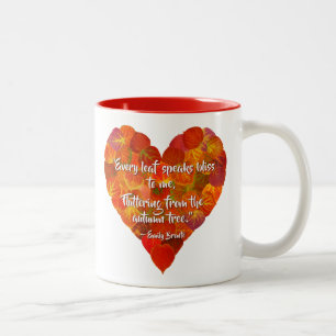 Caneca De Café Em Dois Tons Adoro o outono - Vermelho Aspen Leaf Heart 1, Bron