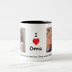 Caneca De Café Em Dois Tons Adoro Oma 2 Foto Personalizável Mug