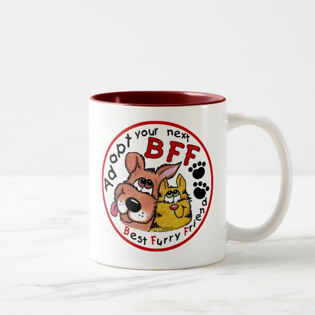 Caneca De Café Em Dois Tons Adote seu próximo BFF (Direita)