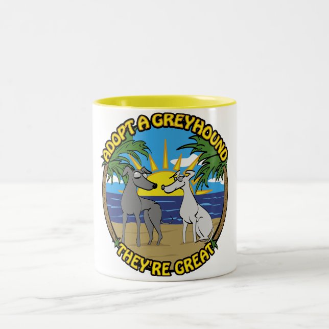 CANECA DE CAFÉ EM DOIS TONS ADOTE UM GREYHOUND SÃO ÓTIMOS (Centro)