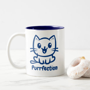 Caneca De Café Em Dois Tons Adquirência, Gato De Anime Muito Bonito