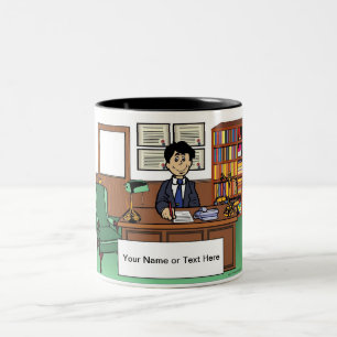 Caneca De Café Em Dois Tons Advogado Personalizado, Procurador - Cartoon Mascu