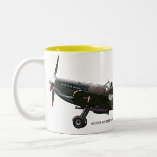 Caneca De Café Em Dois Tons Aeronave Spitfire