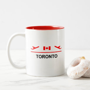 Caneca De Café Em Dois Tons Aeroporto de Toronto Canadá - Cor clara