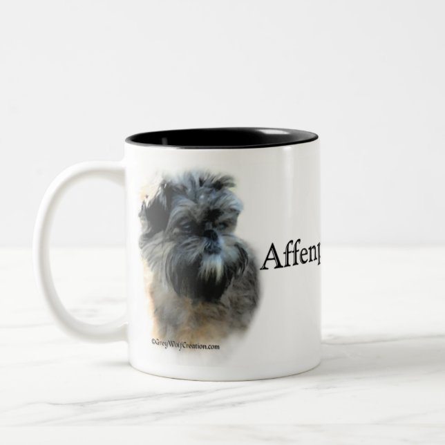 Caneca De Café Em Dois Tons Affenpinscher Trivia Mug (Esquerda)