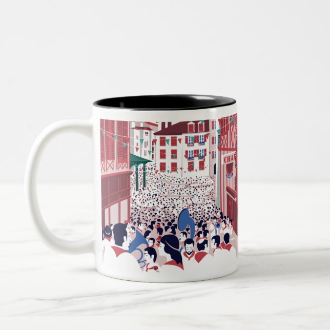 Caneca De Café Em Dois Tons Affiche rétro bayonne (Esquerda)