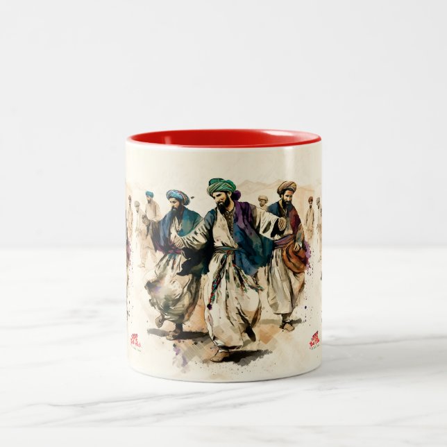 Caneca De Café Em Dois Tons Afghan Athan Dance Coffee Mug (Centro)
