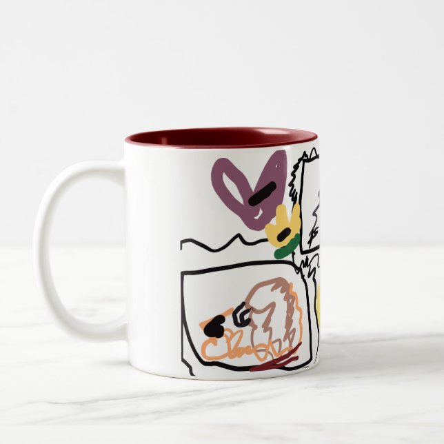 Caneca De Café Em Dois Tons Afghan Hound hearts  (Esquerda)