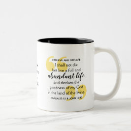 Caneca De Café Em Dois Tons Afirmação Cristã Positiva ABUNDANTE LIFE