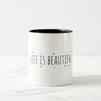 Caneca De Café Em Dois Tons Afirmação Positiva | A vida é bela