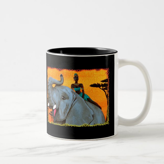 Caneca De Café Em Dois Tons "África! " (Direita)