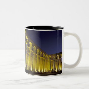 Caneca De Café Em Dois Tons África, Egito, Luxor. Pátio do sol de Amenhotep