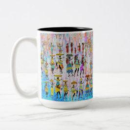 Caneca De Café Em Dois Tons African Village