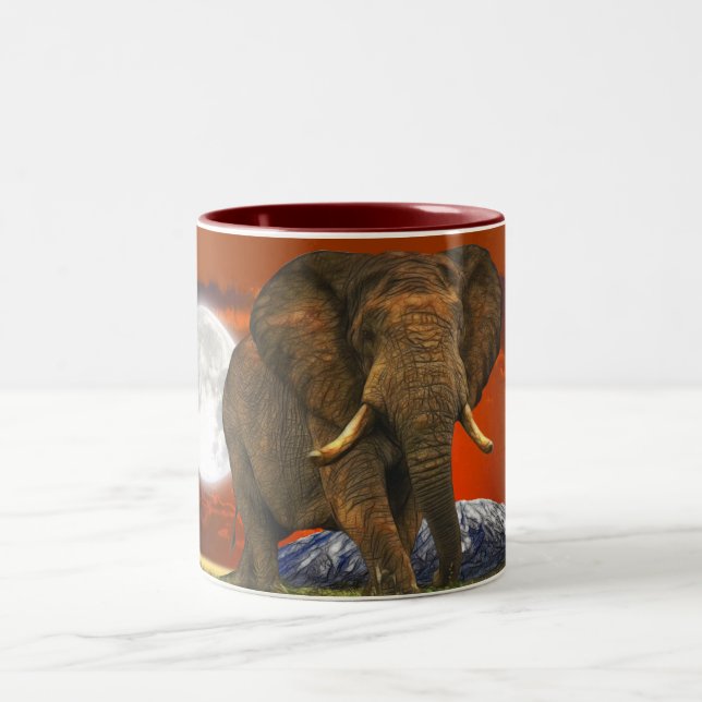 Caneca De Café Em Dois Tons Afro-Elefante e Savannah Moon (Centro)