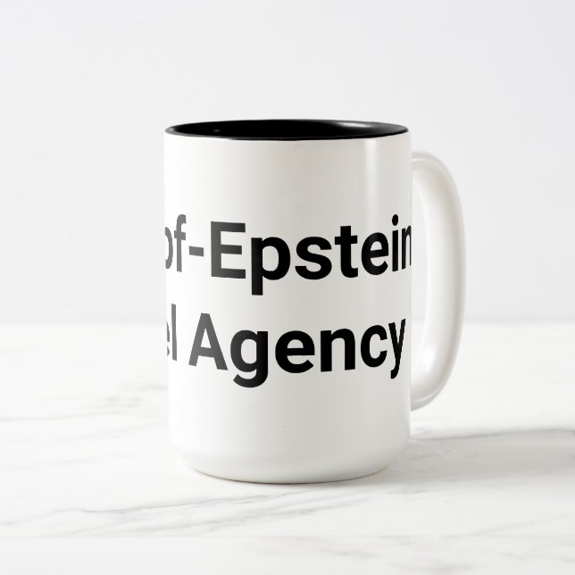 Caneca De Café Em Dois Tons Agência de Viagem de Drumpf-Epstein Hankamer Artju (Frente Esquerda)