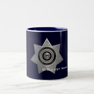Caneca De Café Em Dois Tons Agente corretor Crachá SILVER-Coffee Mug