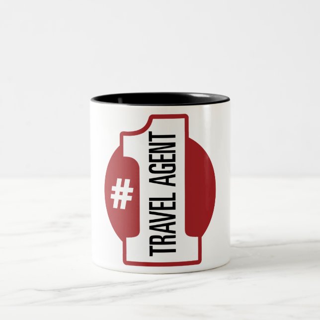 Caneca De Café Em Dois Tons Agente de viagens do número 1 (Centro)