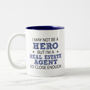 Caneca De Café Em Dois Tons Agente Imobiliário Humor Novelty