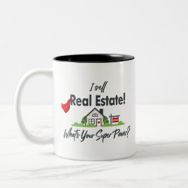 Caneca De Café Em Dois Tons Agente Imobiliário, Realtor Super Herói