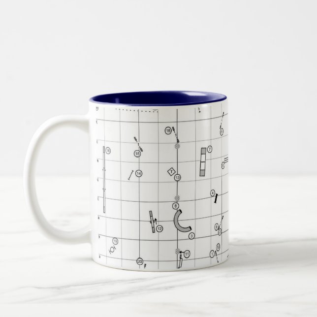 Caneca De Café Em Dois Tons Agility Themed Course Map Mug (Esquerda)