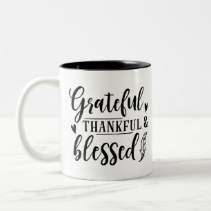 Caneca De Café Em Dois Tons Agradeço e abençoado