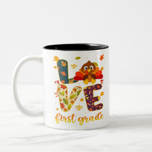 Caneca De Café Em Dois Tons Agradeço Por Minha Turquia De 1rua No Ano De Ação 