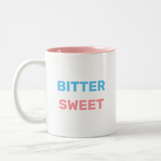 Caneca De Café Em Dois Tons Agridoces em texto turquesa e rosa de duas cores C