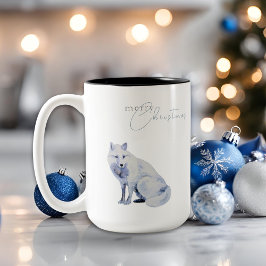 Caneca De Café Em Dois Tons Água - Cor Árctica - Fox Feliz Natal