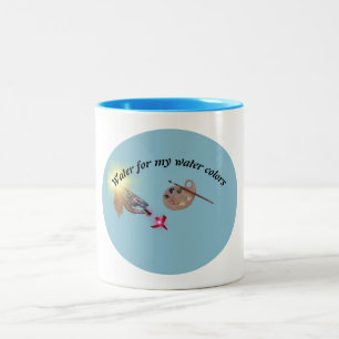 Caneca De Café Em Dois Tons água para as minhas aquarelas