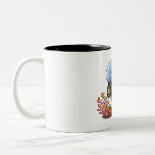 Caneca De Café Em Dois Tons Água-viva Lanterna Oceânica