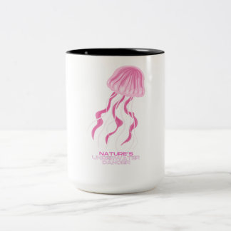 Caneca De Café Em Dois Tons Água-viva rosa: Dançarina submarina da natureza