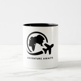 Caneca De Café Em Dois Tons Aguardam Aventura