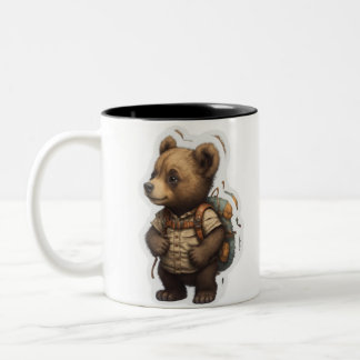 Caneca De Café Em Dois Tons Aguardamos a mochila do Urso Bonito
