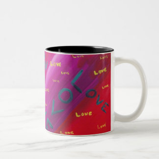 Caneca De Café Em Dois Tons Aguarela do amor
