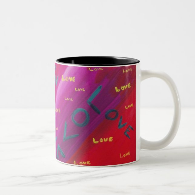 Caneca De Café Em Dois Tons Aguarela do amor (Direita)