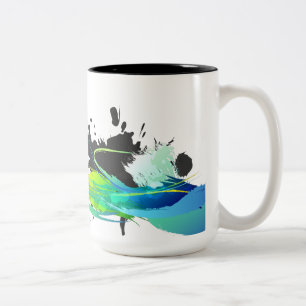 Caneca De Café Em Dois Tons Águas abstrato legal Paint Splatters