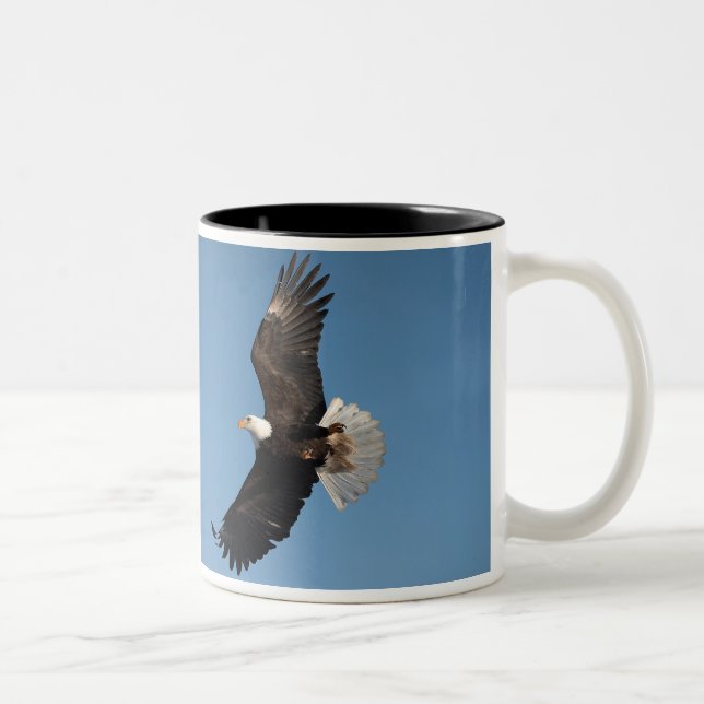 Caneca De Café Em Dois Tons Águia Americana em Voo (Direita)