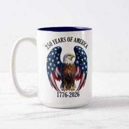 Caneca De Café Em Dois Tons Águia Americana Patriótica 250 Anos 1776-2026
