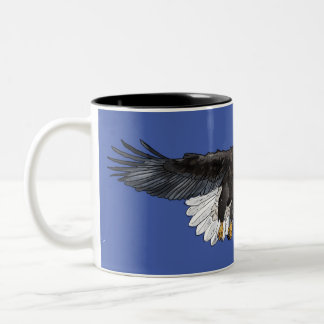 Caneca De Café Em Dois Tons Águia Cálida Com Asas Espalhando Coffee Mug