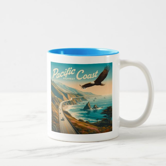Caneca De Café Em Dois Tons Águia da Costa do Pacífico (Direita)