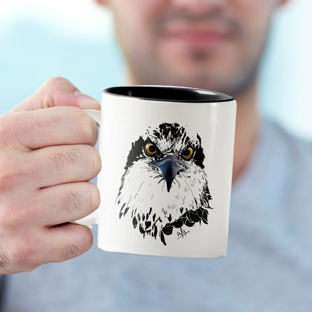 Caneca De Café Em Dois Tons Águia-pescadora "Rei das Aves" Arte Original (Criador carregado)