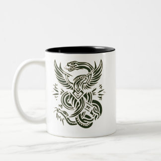 Caneca De Café Em Dois Tons "Águia vs Cobra Design Mug" #mug