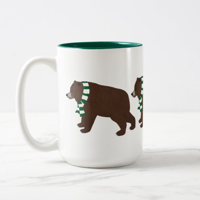 Caneca De Café Em Dois Tons Agulha de Ursos Grizzly (Esquerda)