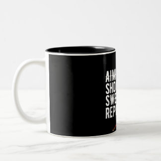 Caneca De Café Em Dois Tons Aim Shoot Swear Repetir Piscina 8-Ball Billiard Fu
