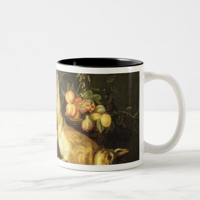 Caneca De Café Em Dois Tons Ainda vida com jogo e fruta (Direita)
