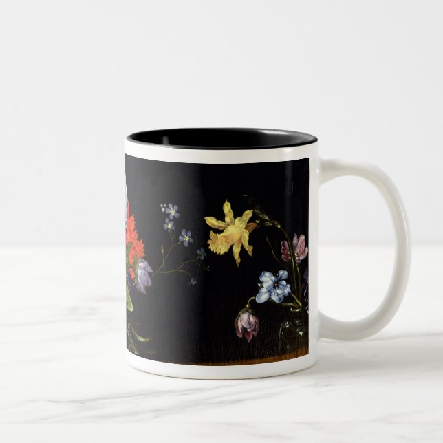 Caneca De Café Em Dois Tons Ainda vida das flores (Direita)