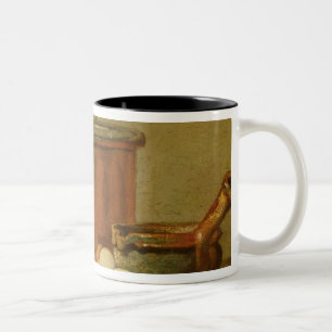 Caneca De Café Em Dois Tons Ainda vida de utensílios de cozinhar, caldeirão