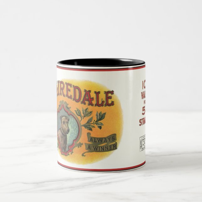 Caneca De Café Em Dois Tons Airedale Dog Mug (Centro)
