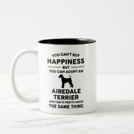 Caneca De Café Em Dois Tons Airedale Terrier Adotion Feliness